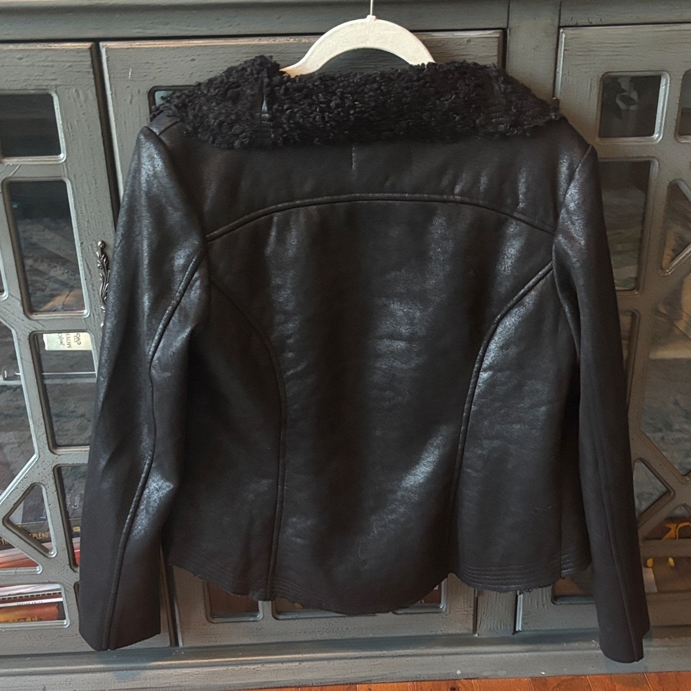 Marrakech Black Shearling Leather Jacket - image 5